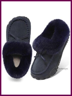 Faux Fur Lined Suede Mocc Snow Boots Non-Slip Winter Shoes